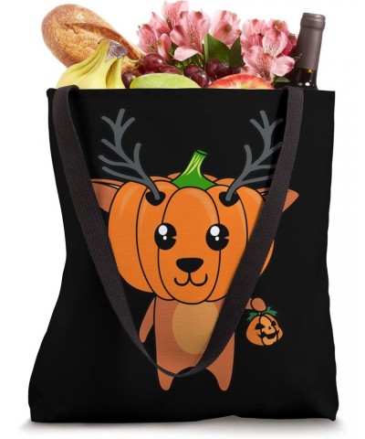 Pumpkin Head Deer Trick or Treating Cute Easy Christmas Gift Tote Bag $11.96 Totes