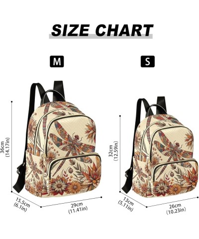 Birds Floral Pattern Quilted Backpack Mini Backpack for Women Anti Theft Backpack Dragonfly and Floral Small $18.19 Backpacks