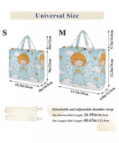 Christmas Angel Corduroy Tote Versatile Shoulder Bag for Women with Zipper Magnetic Clasp，S $11.80 Totes