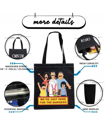 Bob's TV Show Merchandise Gift We're Just Here for The Burgers Tote Bag Bob's Family Shoulder Cartoon Lover Gift Bob's Family...