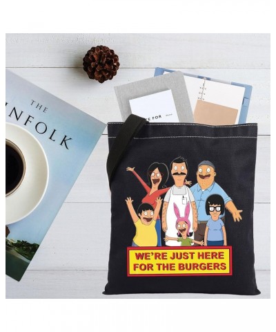 Bob's TV Show Merchandise Gift We're Just Here for The Burgers Tote Bag Bob's Family Shoulder Cartoon Lover Gift Bob's Family...