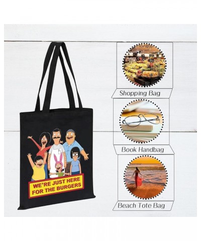 Bob's TV Show Merchandise Gift We're Just Here for The Burgers Tote Bag Bob's Family Shoulder Cartoon Lover Gift Bob's Family...