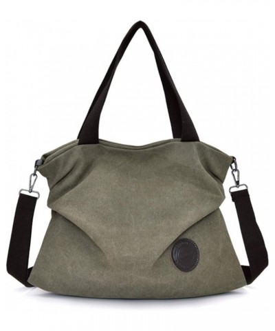 Canvas Women Messenger Bags Big Handbags Shoulder Cross Body Shoulder Hobo Bag (Red) Army Green $24.19 Hobo Bags