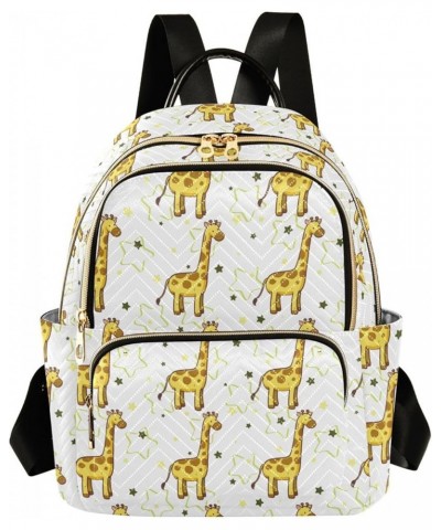 Cute Giraffe and Leaf Backpack Purse for Women Lightweight Back Pack Casual Daypack Travel Shoulder Bag Bookbag - S Medium Mu...