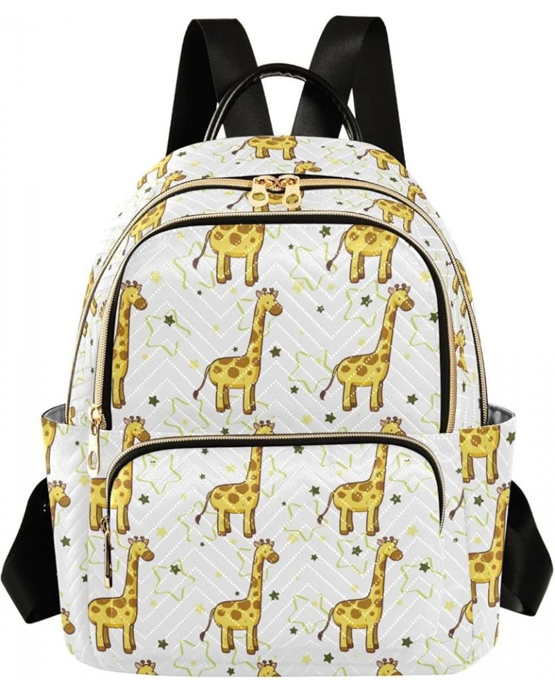 Cute Giraffe and Leaf Backpack Purse for Women Lightweight Back Pack Casual Daypack Travel Shoulder Bag Bookbag - S Medium Mu...