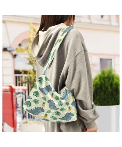 Cute Dinosaur Pineapple Leaves Purses for Women Hobo Bag, Fluffy Tote Shoulder Handbag Cute Dinosaur Pineapple Leaves1 $10.50...