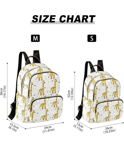 Cute Giraffe and Leaf Backpack Purse for Women Lightweight Back Pack Casual Daypack Travel Shoulder Bag Bookbag - S Medium Mu...