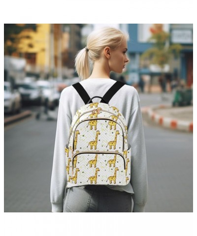 Cute Giraffe and Leaf Backpack Purse for Women Lightweight Back Pack Casual Daypack Travel Shoulder Bag Bookbag - S Medium Mu...