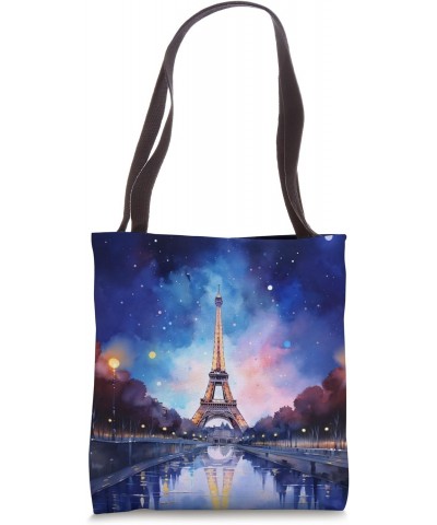 Paris France Eiffel Tower Vintage French Souvenir Watercolor Tote Bag $8.98 Totes