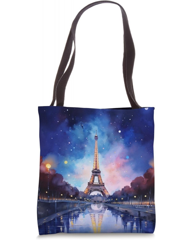 Paris France Eiffel Tower Vintage French Souvenir Watercolor Tote Bag $8.98 Totes