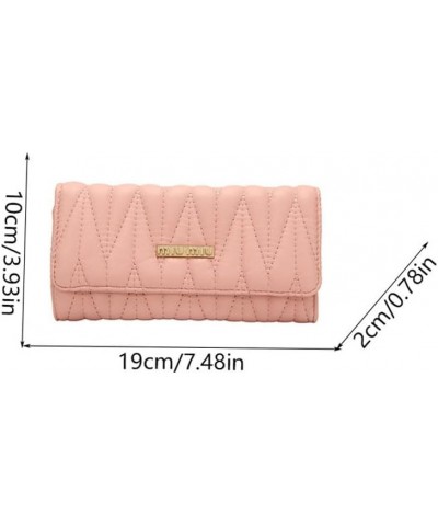 1 Pcs Women's Long Leather Wallet Wrist Wallets For Women Leather Wallet Credit Card Holder for Women(Pink, Black) (black) pi...