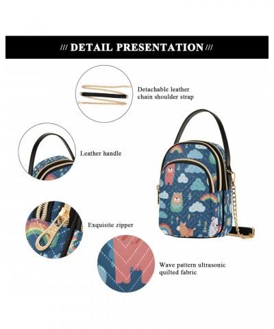 Cartoon Bear Cloud Crossbody Handbags for Women Casual Leather Shoulder Phone Purse $10.40 Crossbody Bags