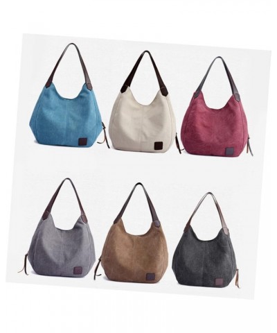 Ladies Shoulder Bags Canvas Tote Womens Shoulder Handbags Handle Shoulder Tote Handbag for Women Grey $11.19 Shoulder Bags