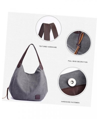 Ladies Shoulder Bags Canvas Tote Womens Shoulder Handbags Handle Shoulder Tote Handbag for Women Grey $11.19 Shoulder Bags