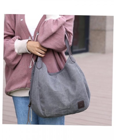 Ladies Shoulder Bags Canvas Tote Womens Shoulder Handbags Handle Shoulder Tote Handbag for Women Grey $11.19 Shoulder Bags