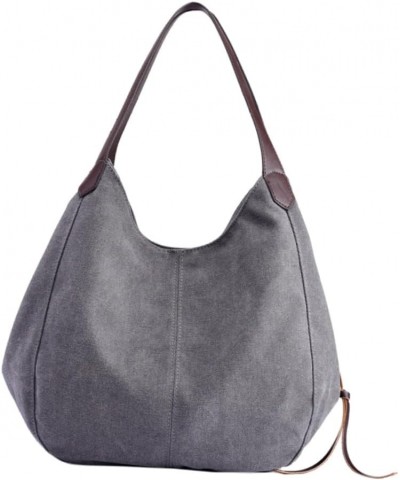 Ladies Shoulder Bags Canvas Tote Womens Shoulder Handbags Handle Shoulder Tote Handbag for Women Grey $11.19 Shoulder Bags