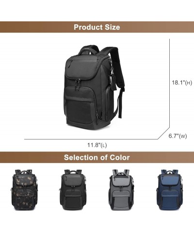 Casual Men's Travel Backpack Oxford Cloth Large Capacity Unisex Carry On Luggage Bags for Outdoors Camping Hiking Black $46.8...