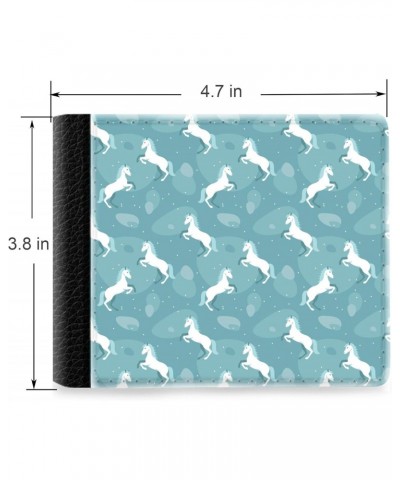 Unique Desige Pattern - Hand drawn white horse, Slim Front Pocket Wallet Billfold RFID Blocking $8.75 Wallets