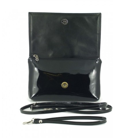 Womens Delightful Clutch/Shoulder/Crossbody/Wristlet Bag Size Small in black faux patent leather Black Patent $21.59 Clutches