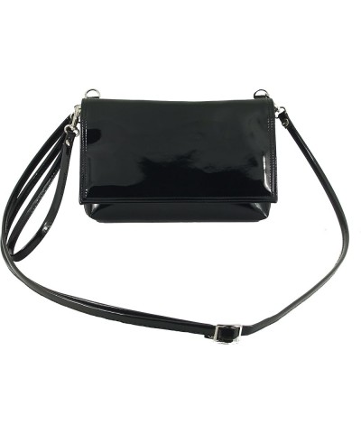 Womens Delightful Clutch/Shoulder/Crossbody/Wristlet Bag Size Small in black faux patent leather Black Patent $21.59 Clutches