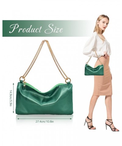 Women's Satin Evening Handbag Shoulder Bag Wedding Prom Formal Clutch Party Purses Green $10.12 Evening Bags