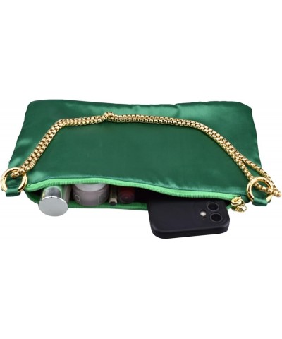 Women's Satin Evening Handbag Shoulder Bag Wedding Prom Formal Clutch Party Purses Green $10.12 Evening Bags