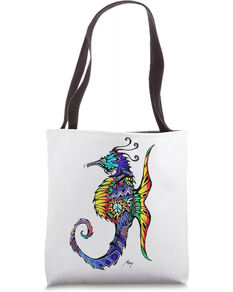 Colorful Seahorse Tote Bag $14.25 Totes