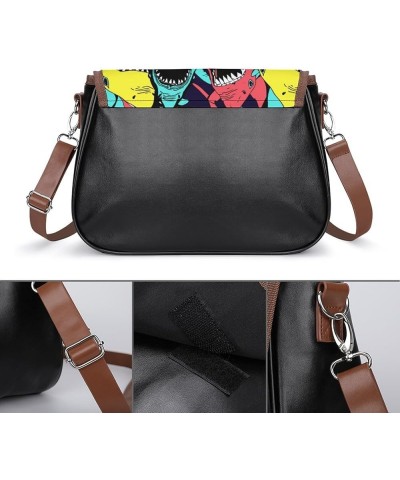 Women's Leather Crossbody Bags Casual Waterproof Shoulder Handbag Color371 $15.71 Satchels