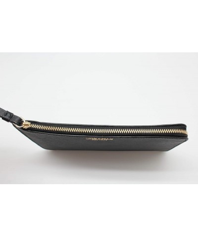 Cameron Medium L-Zip Leather Wristlet Pouch Wallet Black $39.96 Wristlets