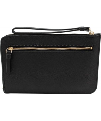 Cameron Medium L-Zip Leather Wristlet Pouch Wallet Black $39.96 Wristlets