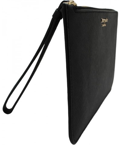 Cameron Medium L-Zip Leather Wristlet Pouch Wallet Black $39.96 Wristlets