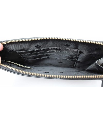 Cameron Medium L-Zip Leather Wristlet Pouch Wallet Black $39.96 Wristlets