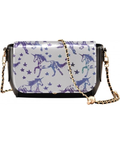 Cute Fashion Unicorns Crossbody bags for Women Small Crossbody Purses with Metal Chain Shoulder Bag Wallet Purse for Women $2...