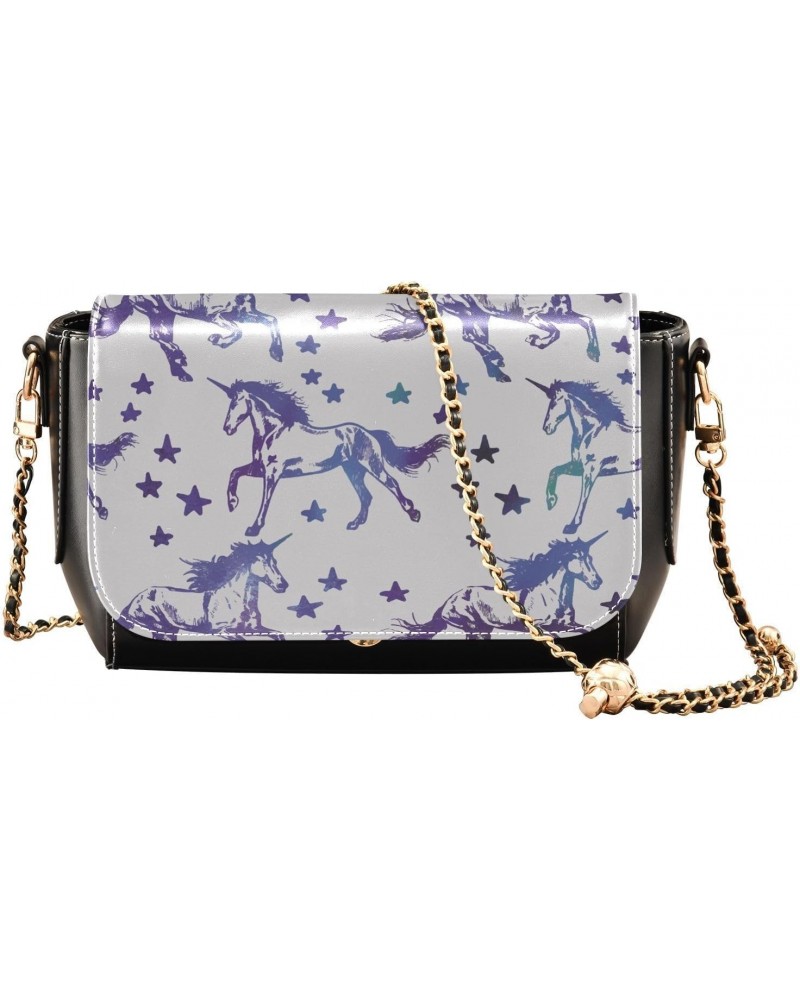 Cute Fashion Unicorns Crossbody bags for Women Small Crossbody Purses with Metal Chain Shoulder Bag Wallet Purse for Women $2...