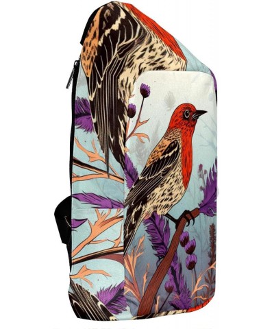 Crossbody Bags for Women,Crossbody Bag Men,Small Sling Bag,Bird Purple Flower Bush,Crossbody Purse $11.04 Crossbody Bags