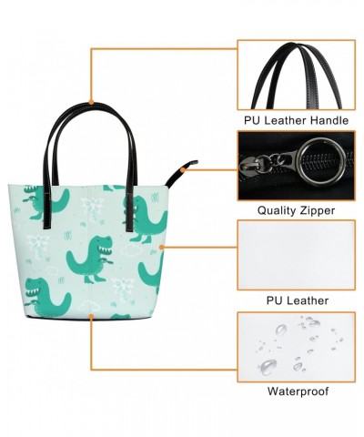 Shoulder Bag Tote Bags for Women Funny Dinosaurs Leather Shopper Work Handbags Large Casual Bag $23.45 Totes