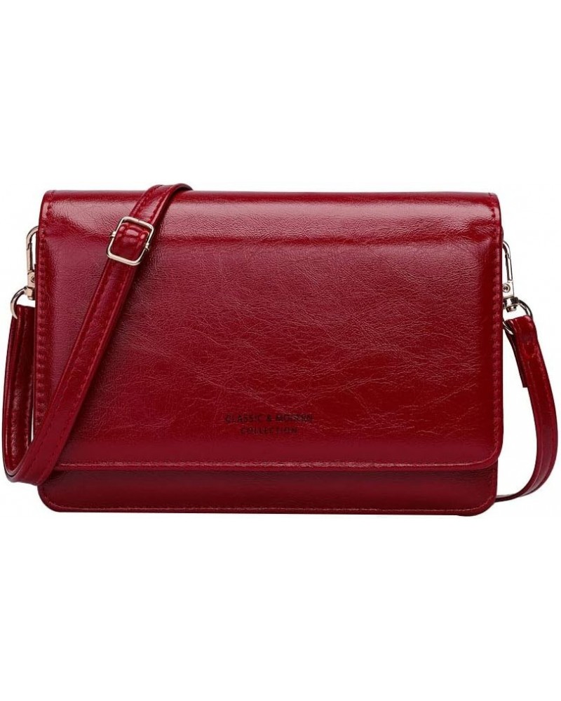 Small Crossbody Cell Phone Bag for Women, Mini Over Shoulder Handbag Purse with Credit Card Slots G-red $14.03 Crossbody Bags