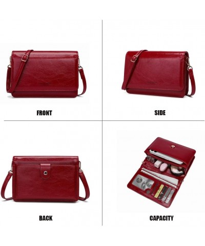 Small Crossbody Cell Phone Bag for Women, Mini Over Shoulder Handbag Purse with Credit Card Slots G-red $14.03 Crossbody Bags