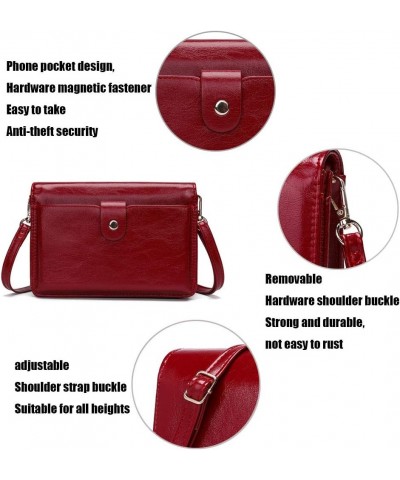 Small Crossbody Cell Phone Bag for Women, Mini Over Shoulder Handbag Purse with Credit Card Slots G-red $14.03 Crossbody Bags