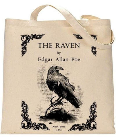 Literary tote bag. Handbag with book design. Book Bag. Library bag. Market bag The Raven $10.32 Totes