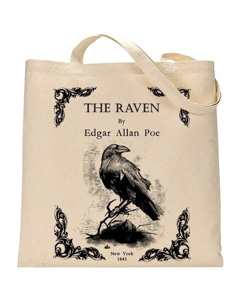 Literary tote bag. Handbag with book design. Book Bag. Library bag. Market bag The Raven $10.32 Totes