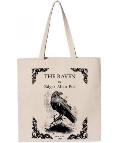 Literary tote bag. Handbag with book design. Book Bag. Library bag. Market bag The Raven $10.32 Totes