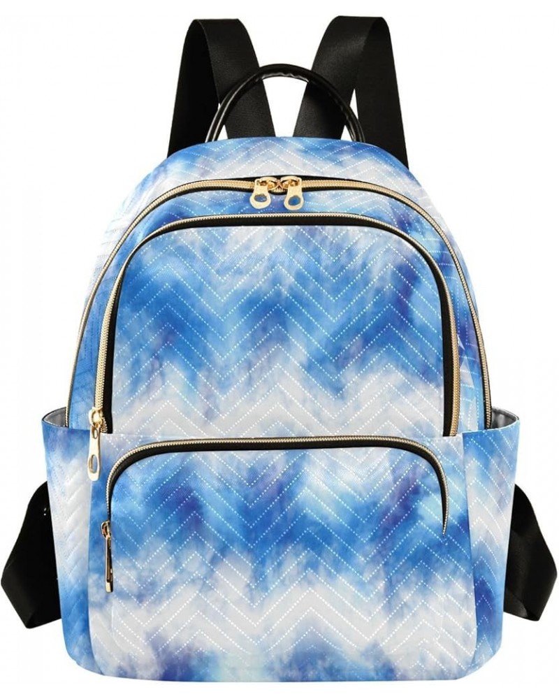 Women Backpack Batik Tie Dye Abstract Blue Durable Travel Backpack Lightweight Handbag Lady Purse Roomy Double Zipper Weekend...