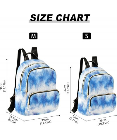 Women Backpack Batik Tie Dye Abstract Blue Durable Travel Backpack Lightweight Handbag Lady Purse Roomy Double Zipper Weekend...