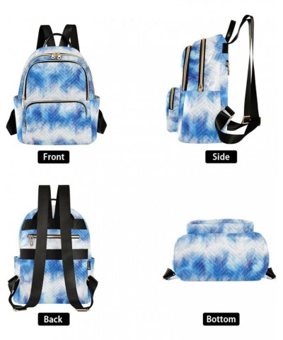 Women Backpack Batik Tie Dye Abstract Blue Durable Travel Backpack Lightweight Handbag Lady Purse Roomy Double Zipper Weekend...