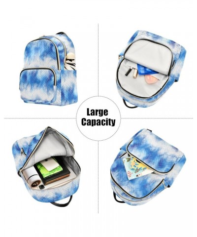 Women Backpack Batik Tie Dye Abstract Blue Durable Travel Backpack Lightweight Handbag Lady Purse Roomy Double Zipper Weekend...