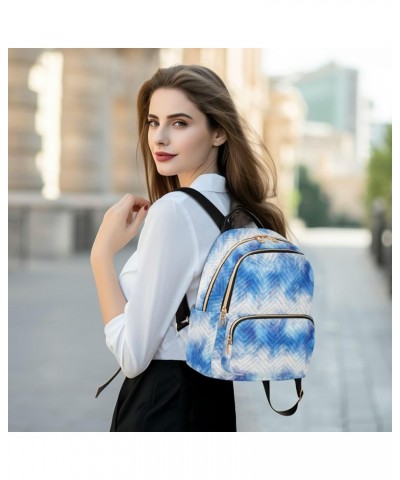 Women Backpack Batik Tie Dye Abstract Blue Durable Travel Backpack Lightweight Handbag Lady Purse Roomy Double Zipper Weekend...