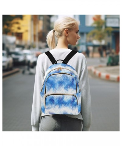 Women Backpack Batik Tie Dye Abstract Blue Durable Travel Backpack Lightweight Handbag Lady Purse Roomy Double Zipper Weekend...