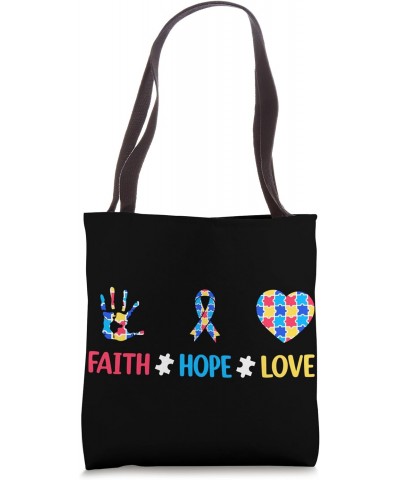 Faith hope love Autism Tote Bag $13.69 Totes