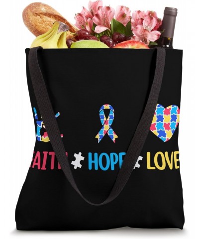 Faith hope love Autism Tote Bag $13.69 Totes